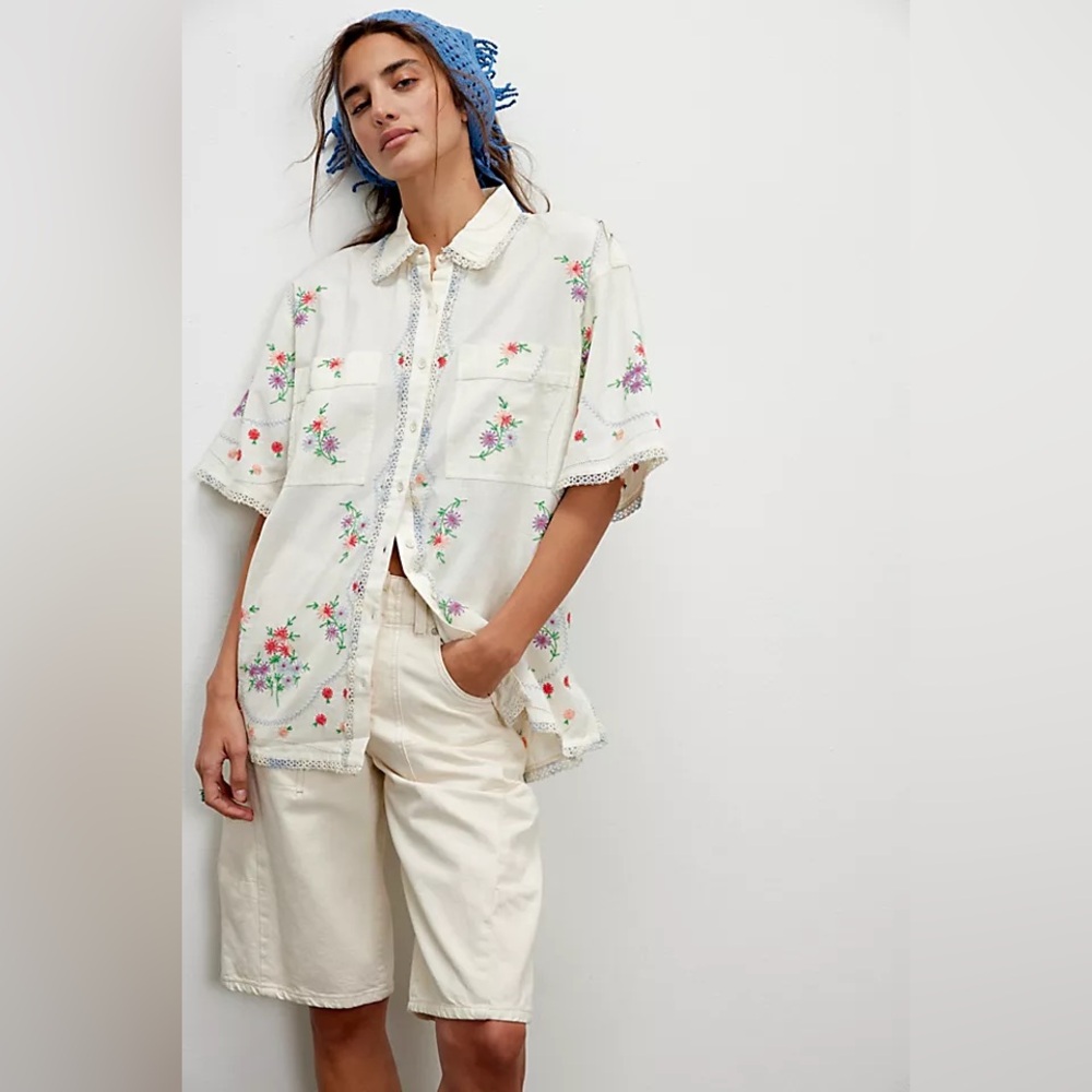 Free People We The Free Emma Embroidered Top